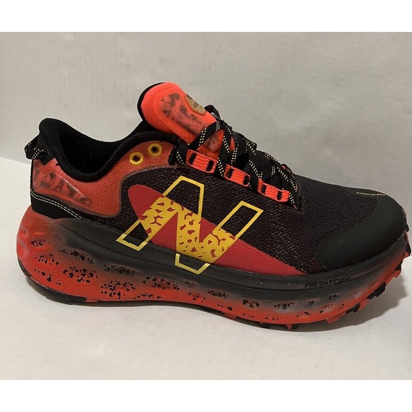 WORN TWICE - New Balance Fresh Foam x More Trail v2 - Black / Red Size 8 WIDE 2E - Picture 8 of 14